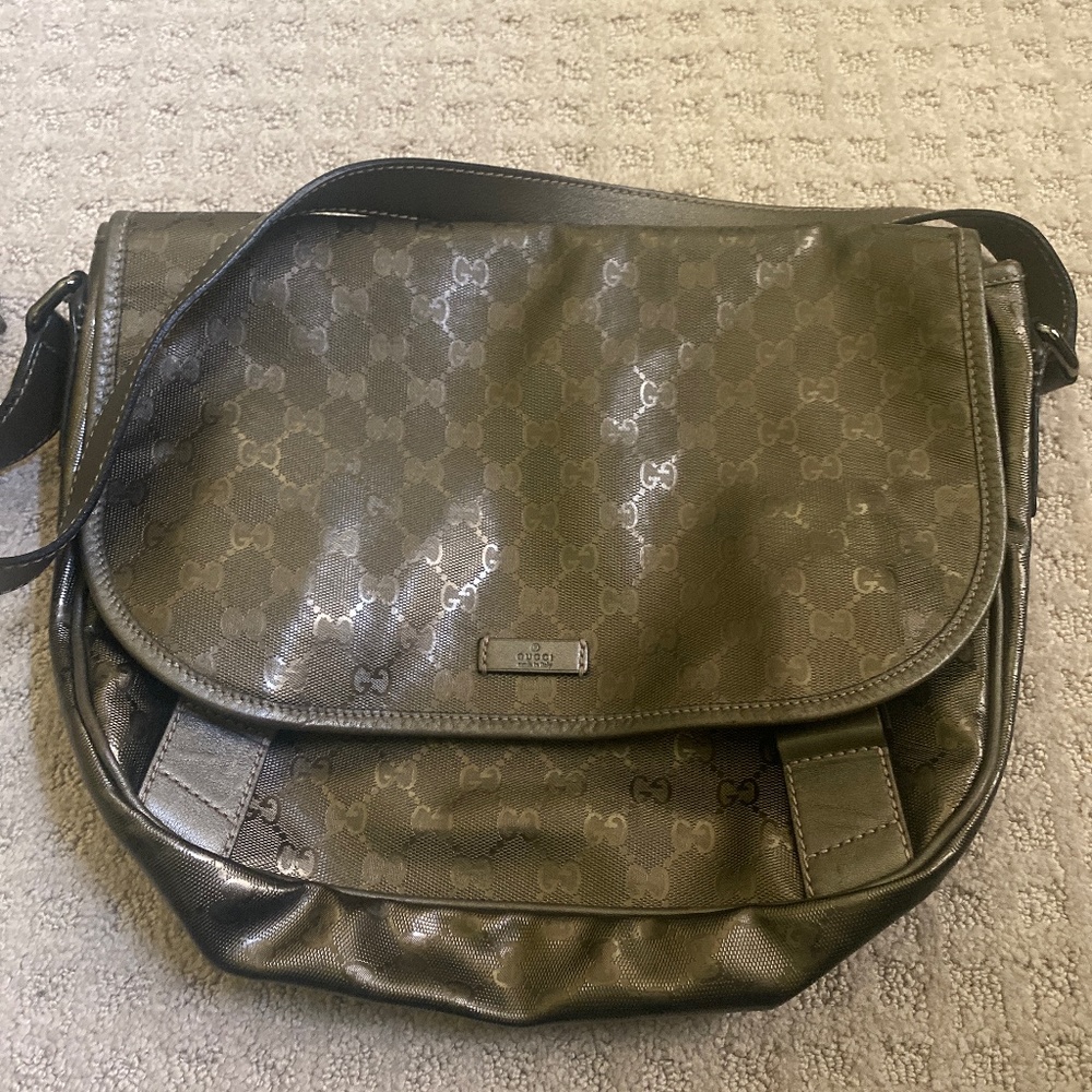 Bronze Gucci Guccissima Messenger Bag Unisex